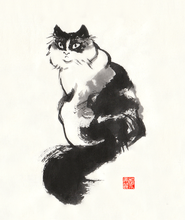 Chinese ink cat